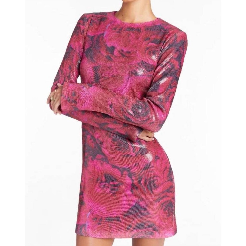 NWT Amanda Uprichard Ayla Mini Dress Samira Pink Sequin Size Large‎